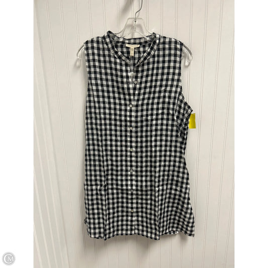Top Sleeveless By Eileen Fisher In Plaid Pattern, Size: M
