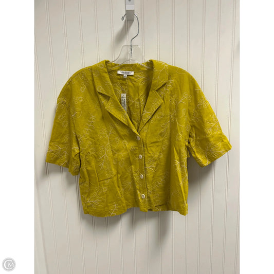 Top Short Sleeve By Madewell In Yellow, Size: M