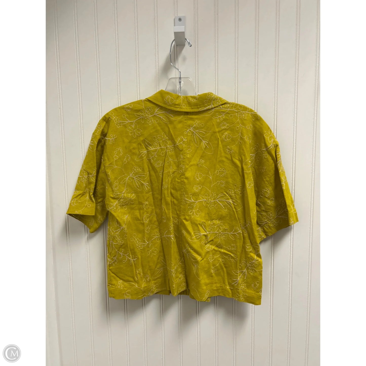 Top Short Sleeve By Madewell In Yellow, Size: M