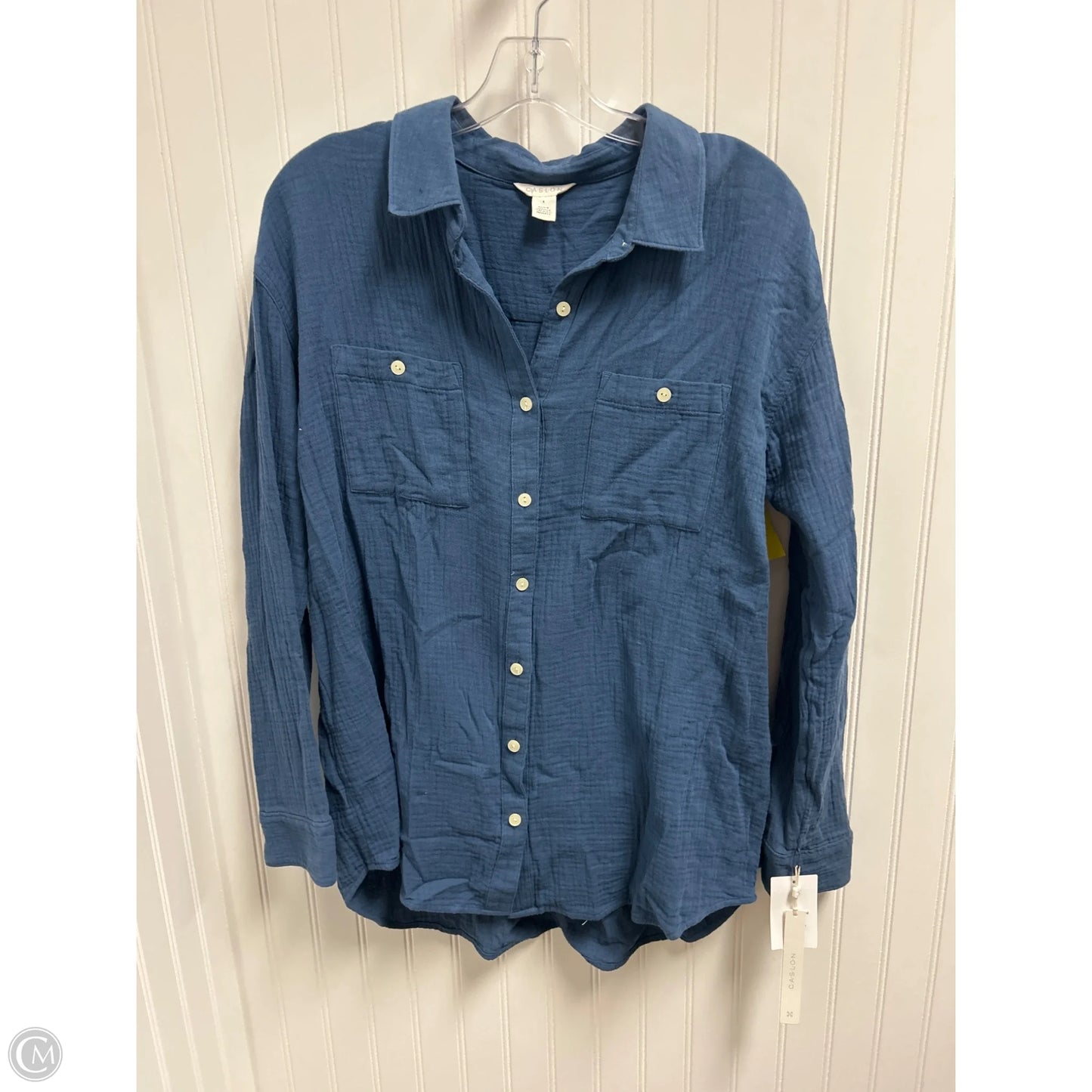 Top Long Sleeve By Caslon In Blue, Size: S