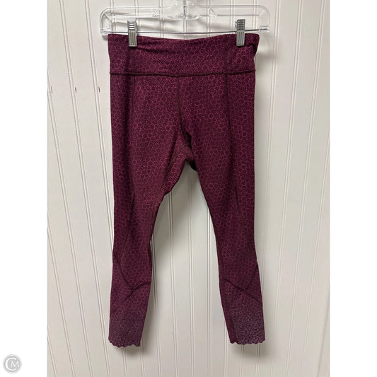 Athletic Leggings By Lululemon In Maroon, Size: S