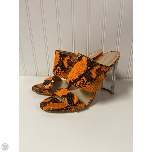Sandals Heels Block By Aldo In Animal Print, Size: 9