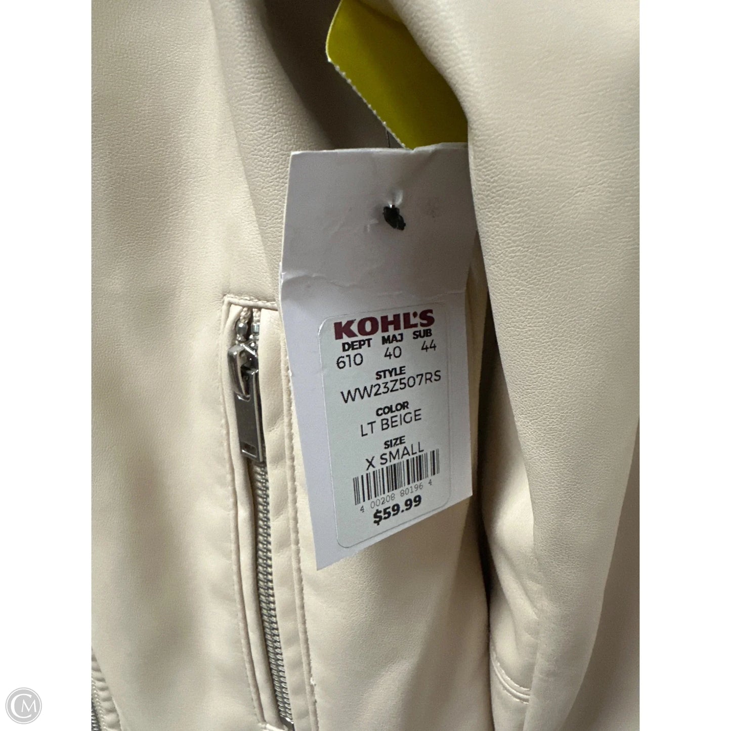 Jacket Moto By Nine West In Cream, Size: Xs