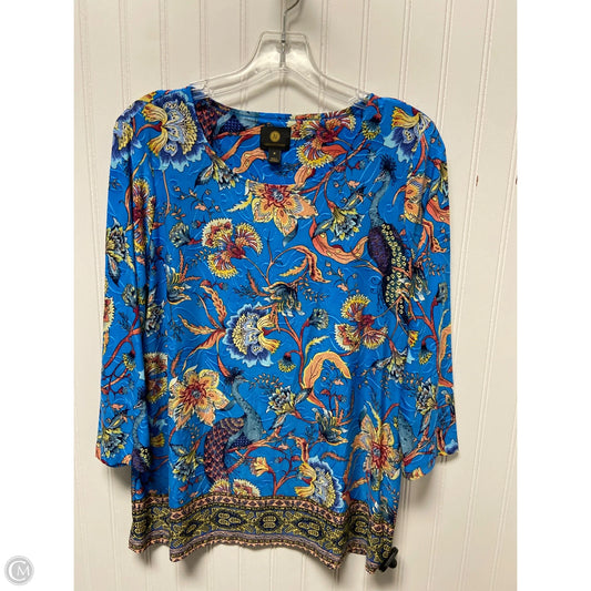 Top 3/4 Sleeve By Jm Collections In Blue, Size: M