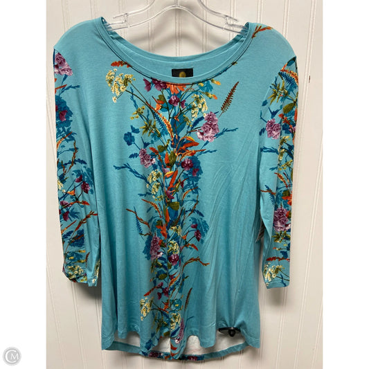Top 3/4 Sleeve By Jm Collections In Blue, Size: M