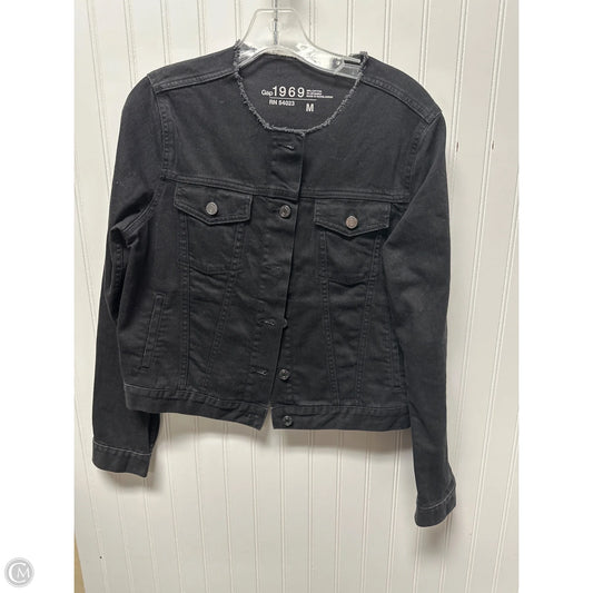 Jacket Denim By Gap In Black, Size: M