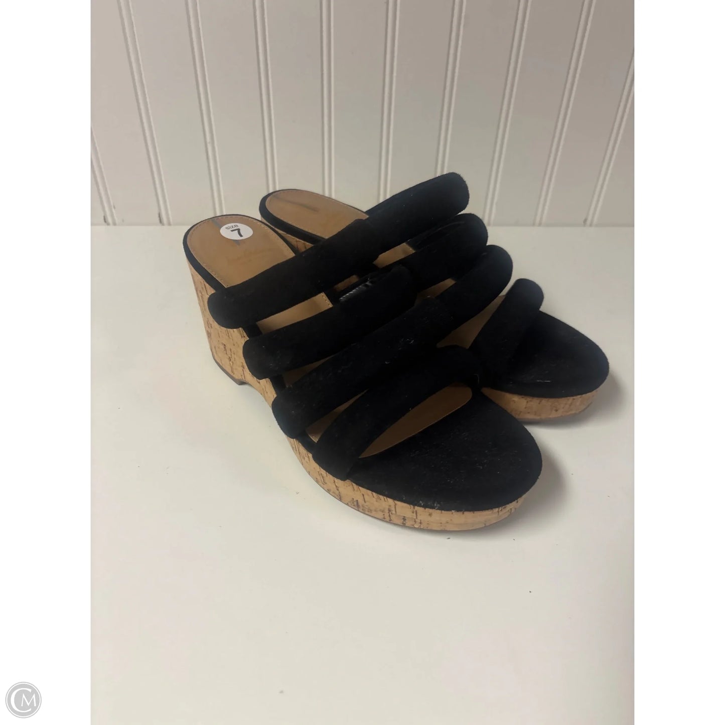 Sandals Heels Wedge By Sam Edelman In Black, Size: 7