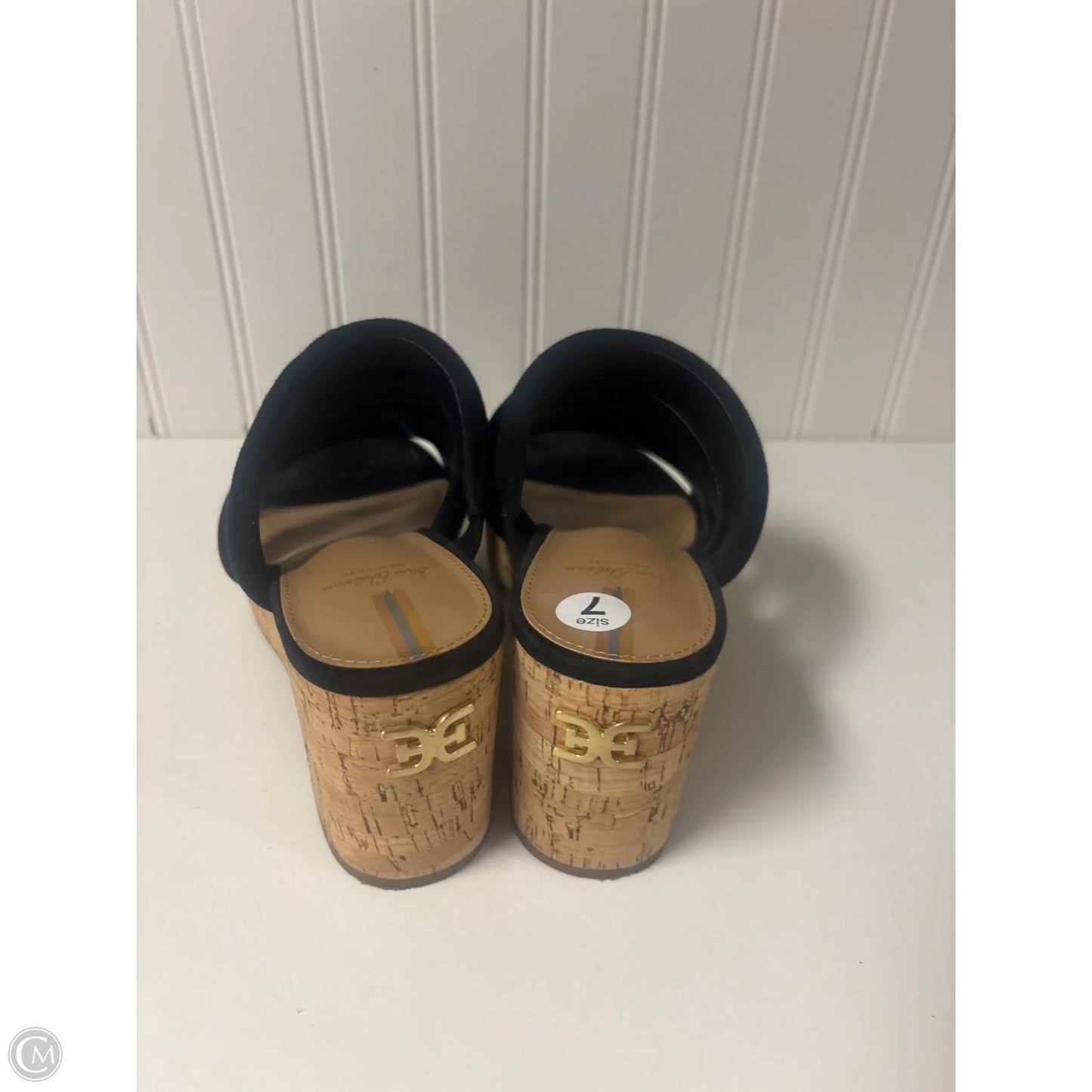 Sandals Heels Wedge By Sam Edelman In Black, Size: 7