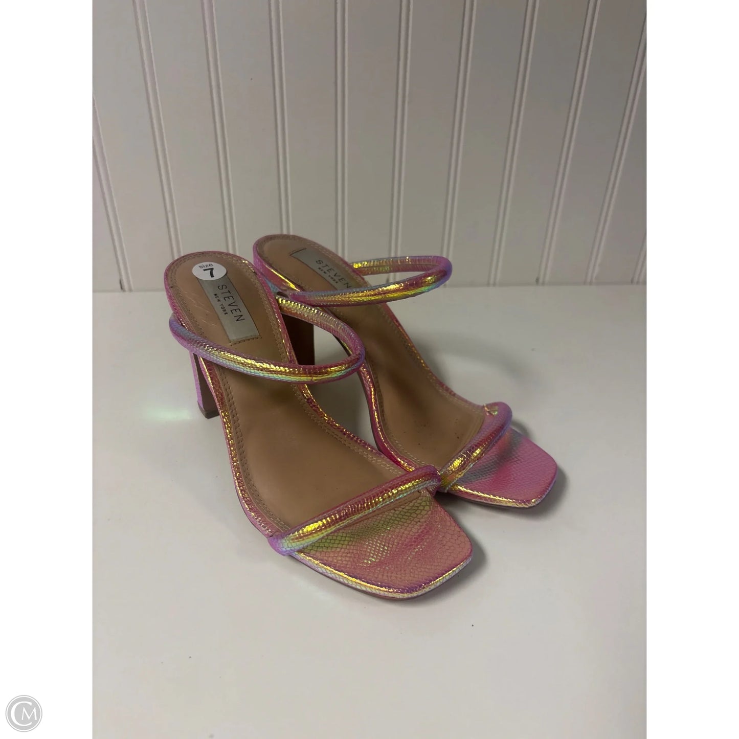 Sandals Heels Block By Steve Madden In Pink, Size: 7