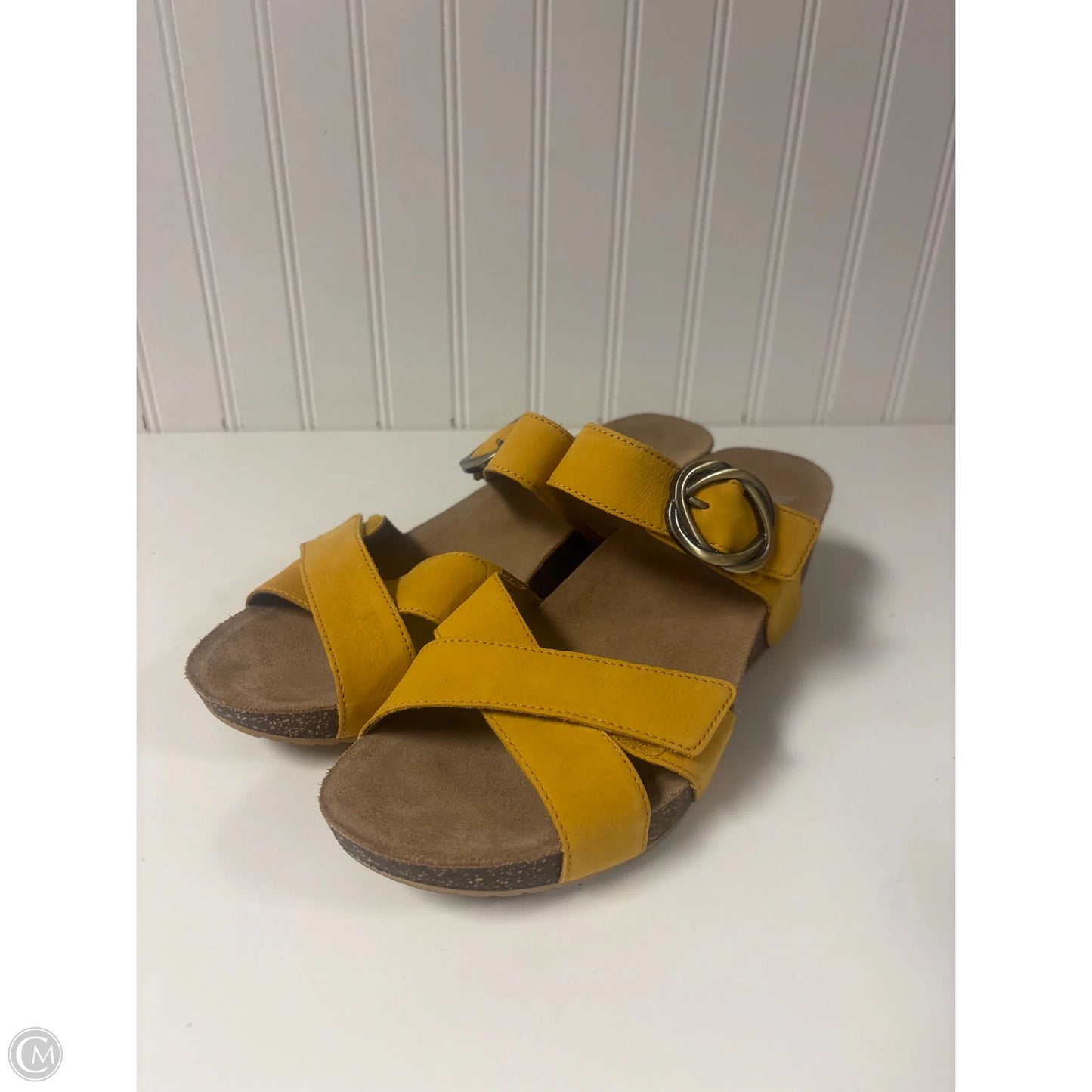 Sandals Heels Wedge By Dansko In Yellow, Size: 9.5
