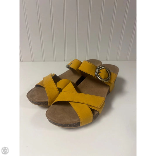 Sandals Heels Wedge By Dansko In Yellow, Size: 9.5