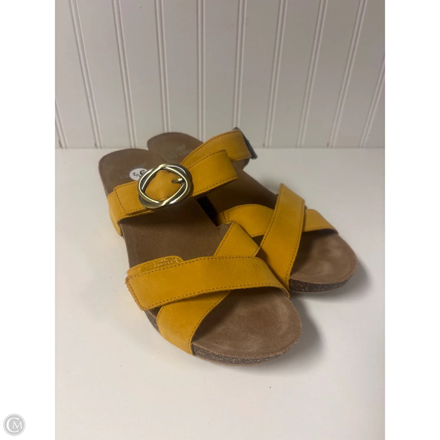 Sandals Heels Wedge By Dansko In Yellow, Size: 9.5