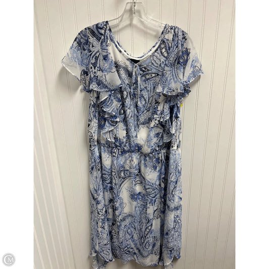 Dress Casual Midi By Ab Studio In Blue & White, Size: 2x