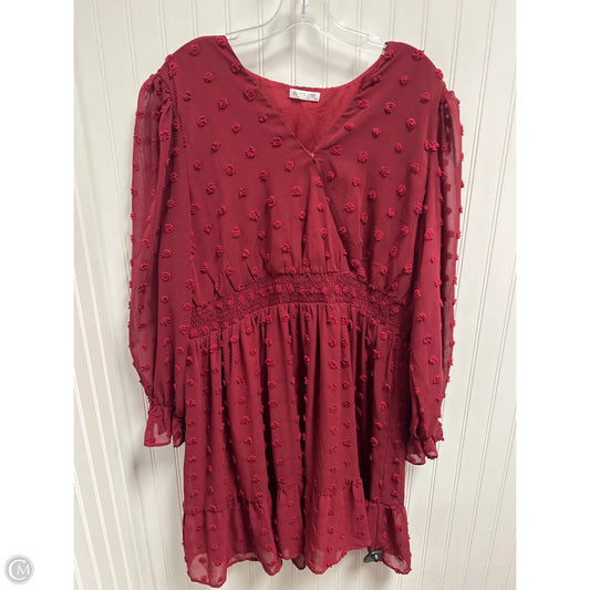 Dress Casual Short By Clothes Mentor In Maroon, Size: 3x