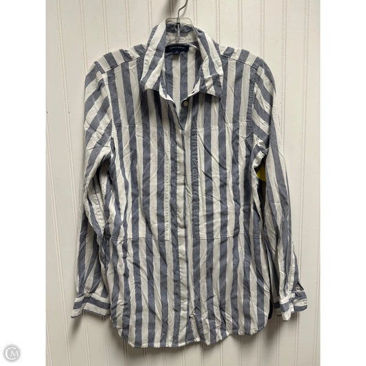 Top Long Sleeve By Tommy Hilfiger In Blue & White, Size: S