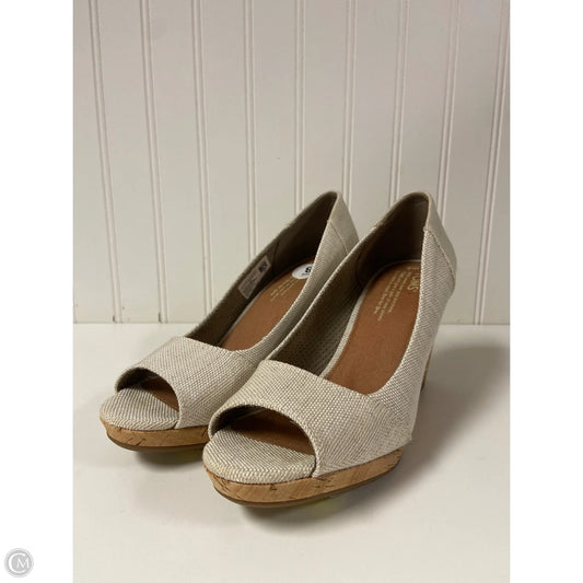 Shoes Heels Wedge By Toms In Beige, Size: 8
