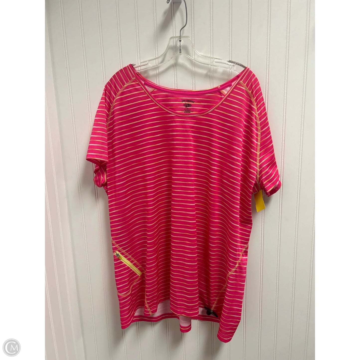Top Short Sleeve By Reel Legends In Pink, Size: 2x