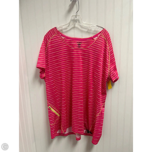 Top Short Sleeve By Reel Legends In Pink, Size: 2x