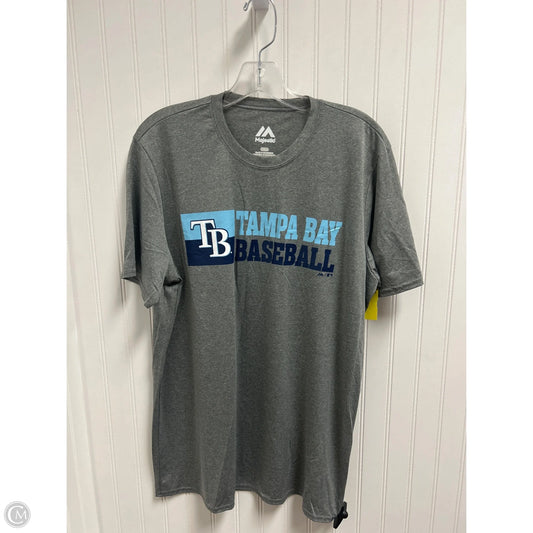 Top Short Sleeve By Majestic In Grey, Size: L