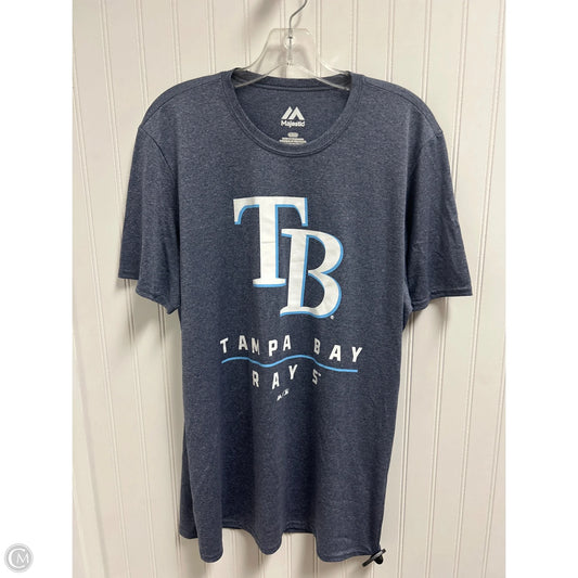 Top Short Sleeve By Majestic In Blue, Size: L