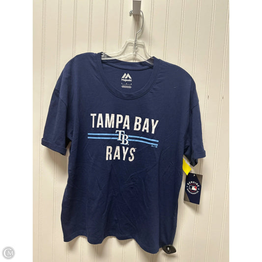 Top Short Sleeve By Majestic In Blue, Size: L