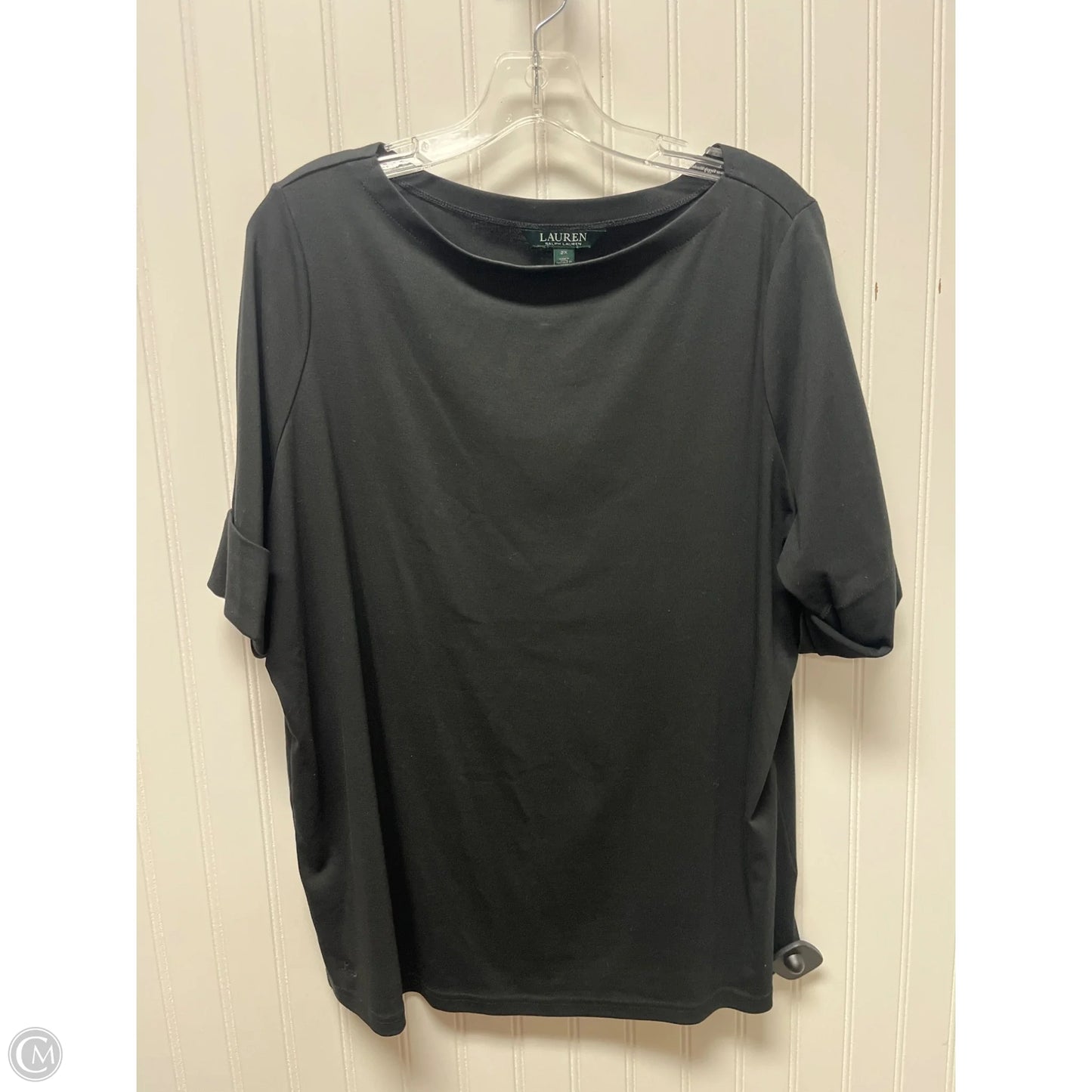 Top Short Sleeve Basic By Lauren By Ralph Lauren In Black, Size: 2x