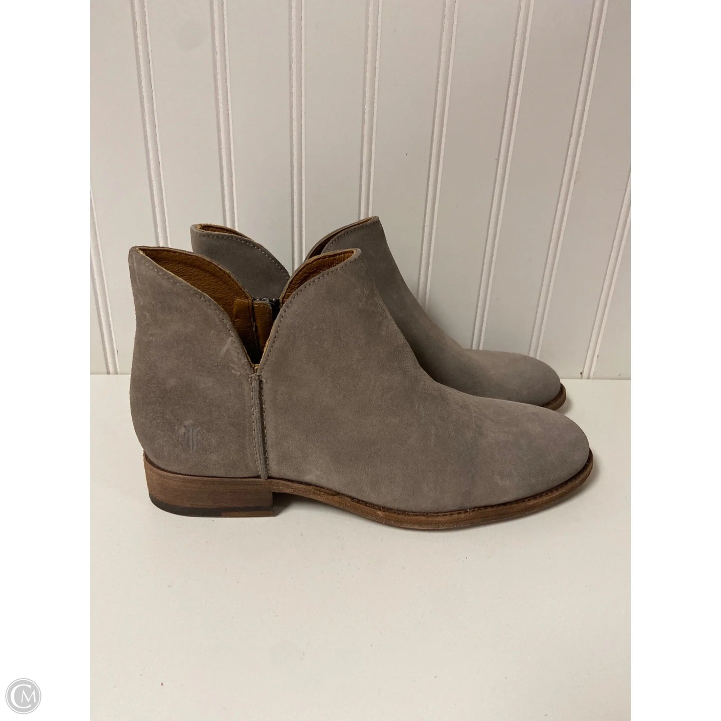 Boots Designer By Frye In Grey, Size: 8.5