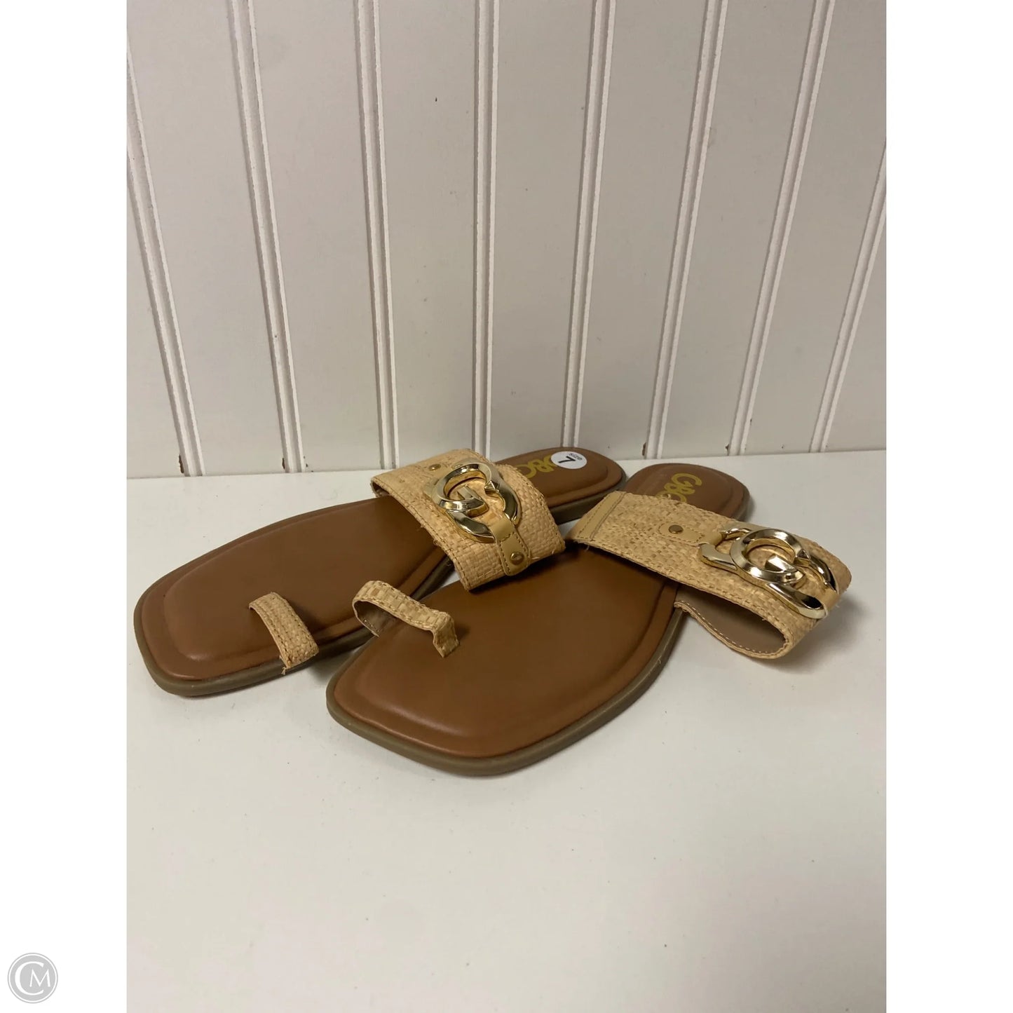 Sandals Flats By Clothes Mentor In Gold, Size: 7