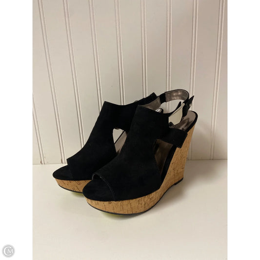 Sandals Heels Wedge By Carlos By Carlos Santana In Black, Size: 9