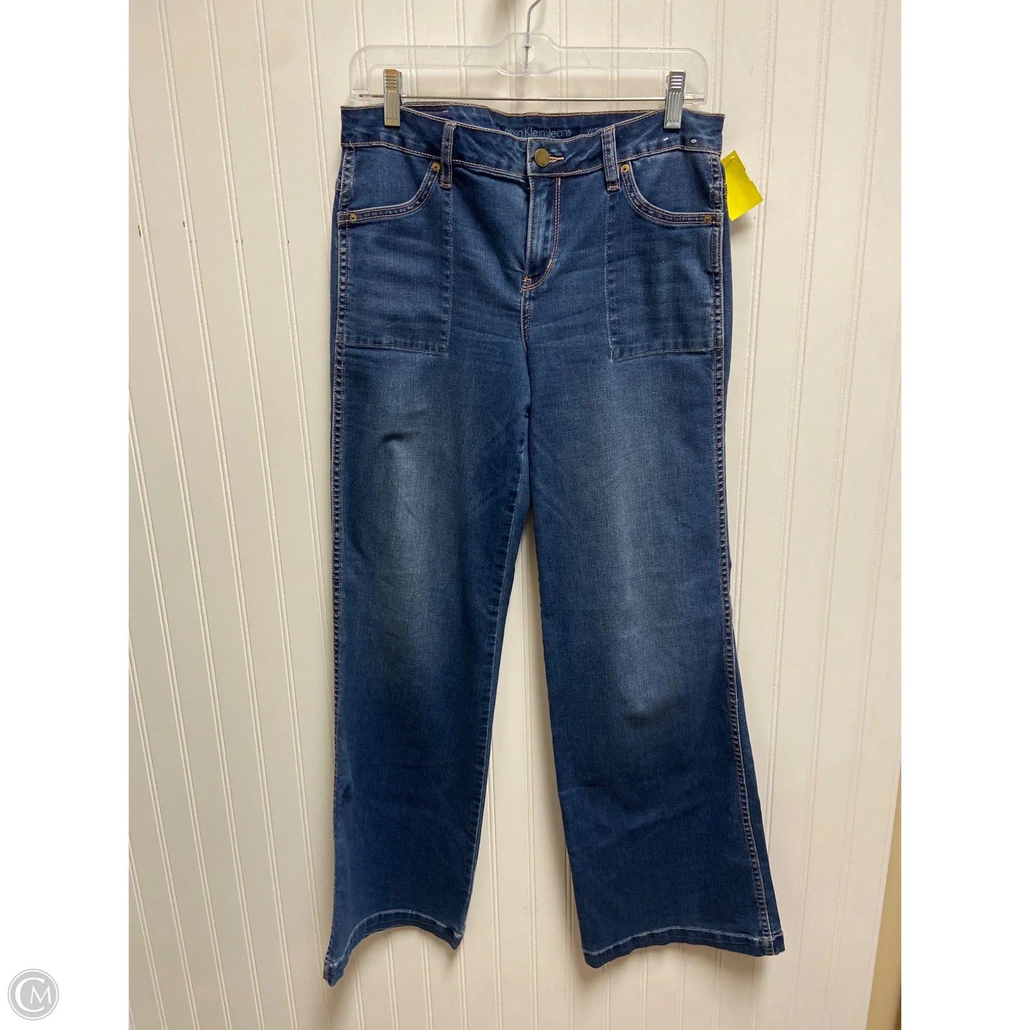 Jeans Flared By Calvin Klein In Blue Denim, Size: 8