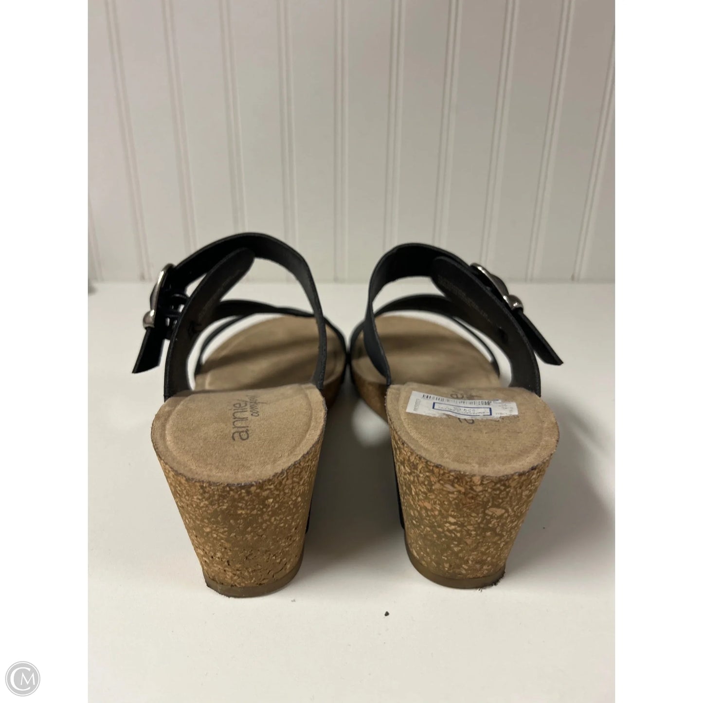 Sandals Heels Wedge By Annie In Black, Size: 7