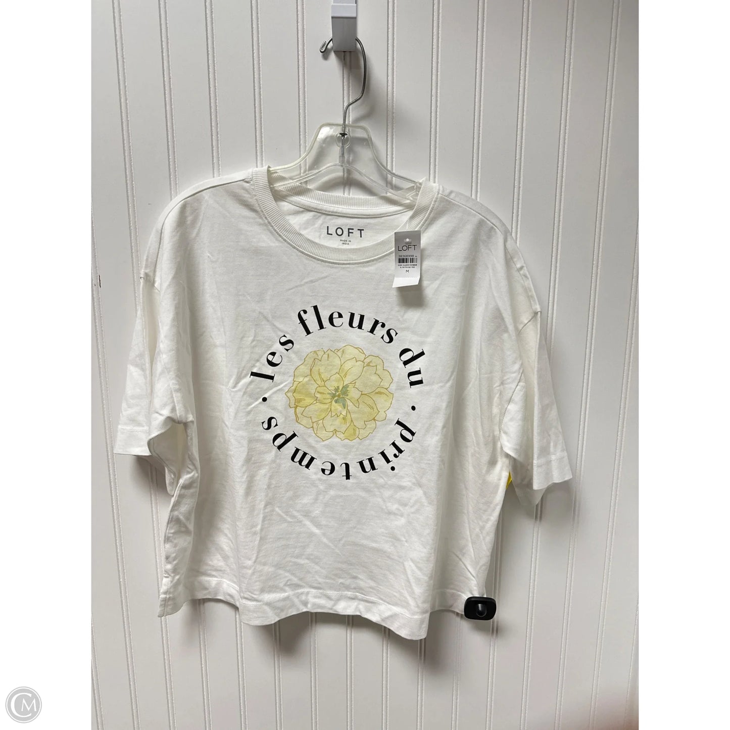 Top Short Sleeve By Loft In White, Size: M