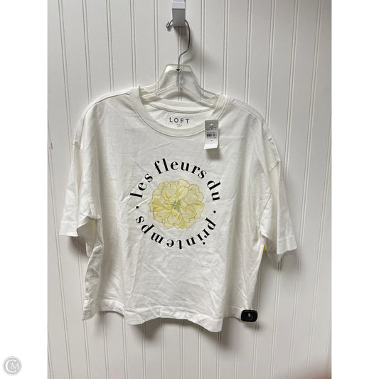Top Short Sleeve By Loft In White, Size: M