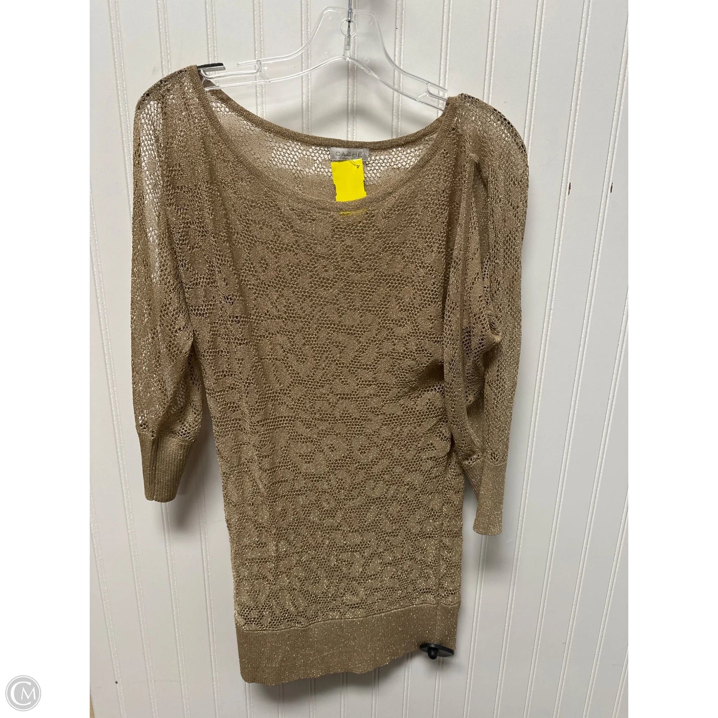 Top Long Sleeve By Cache In Gold, Size: Xs