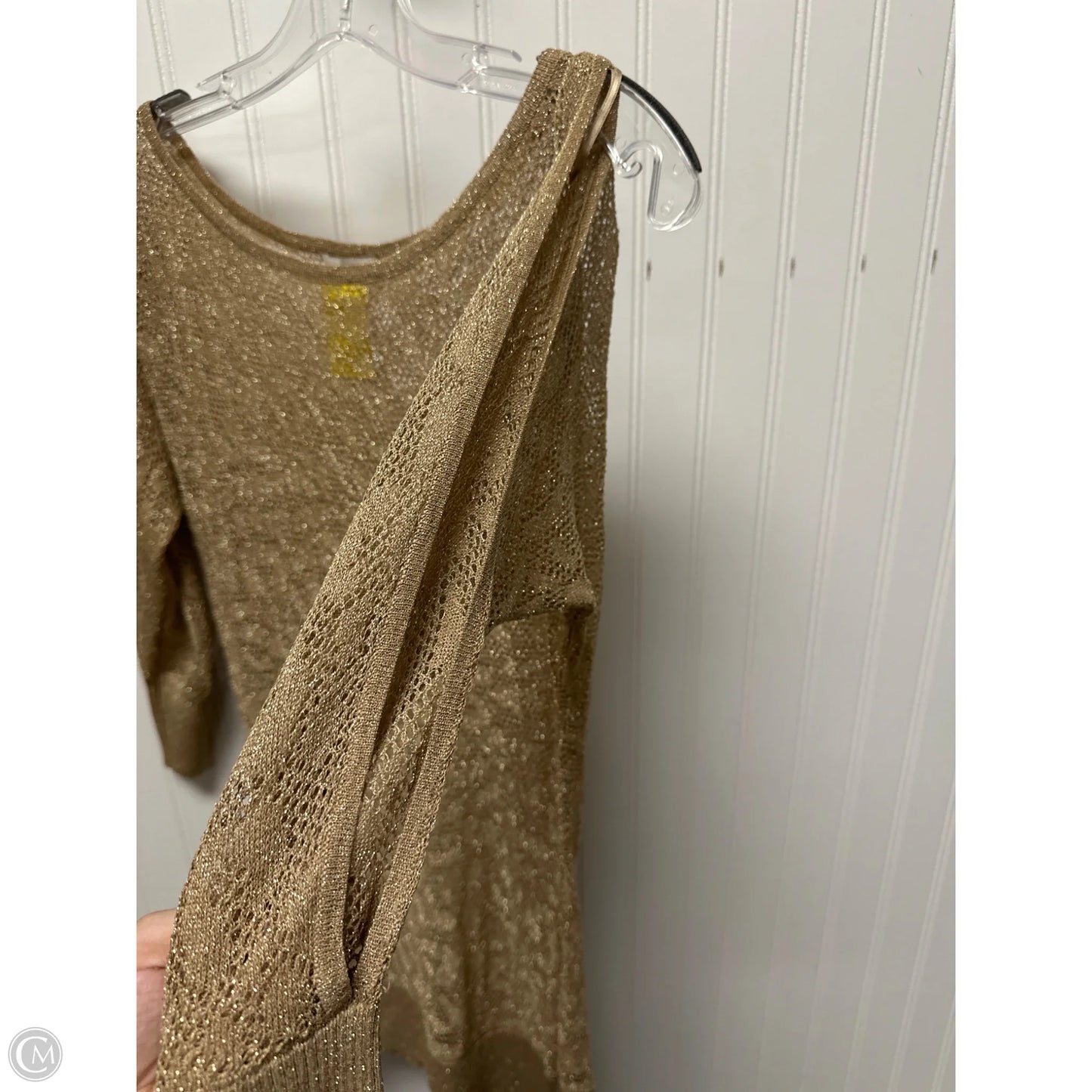 Top Long Sleeve By Cache In Gold, Size: Xs