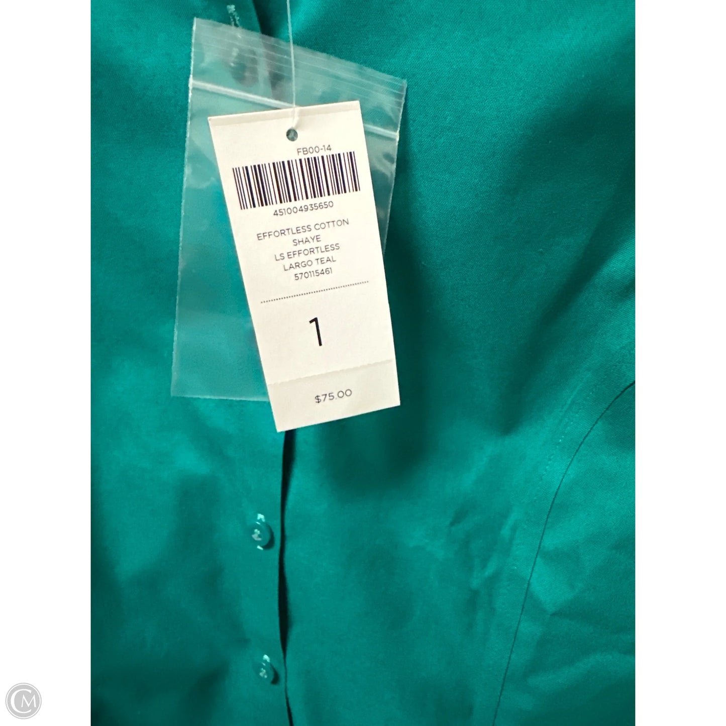 Top Long Sleeve By Chicos In Green, Size: M