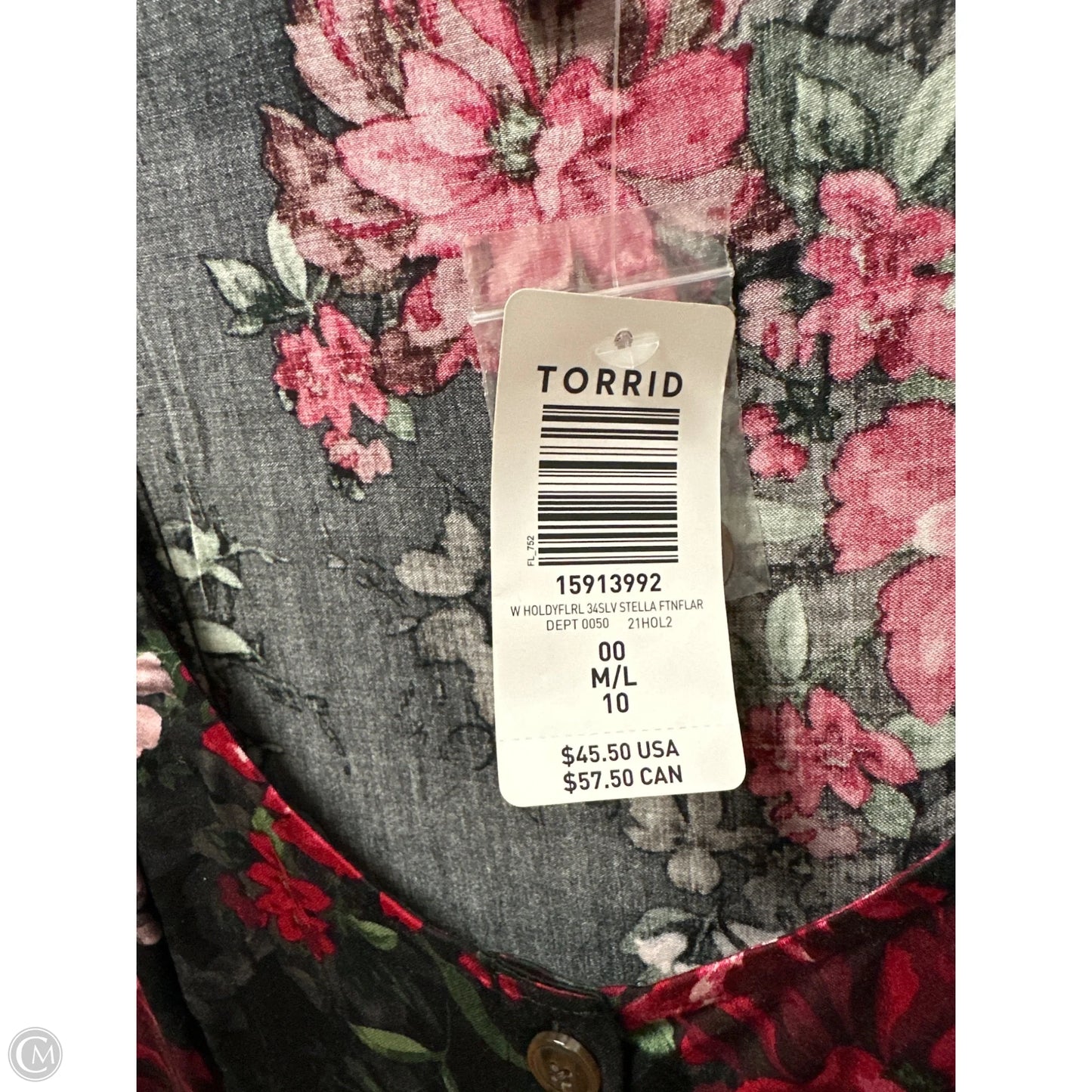 Top Long Sleeve By Torrid In Black & Pink, Size: L