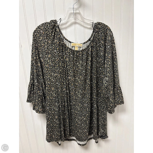 Top Long Sleeve By Michael By Michael Kors In Floral Print, Size: 3x