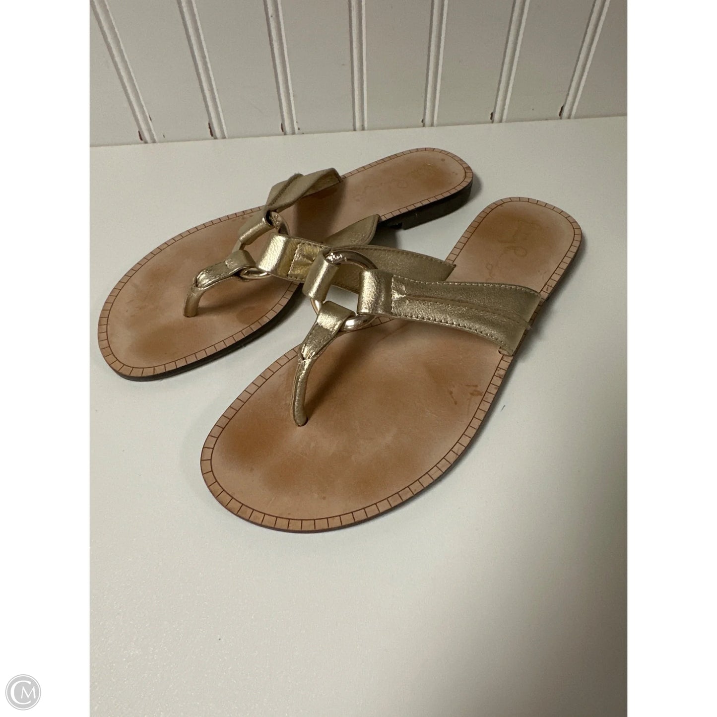 Sandals Designer By Lilly Pulitzer In Gold, Size: 6