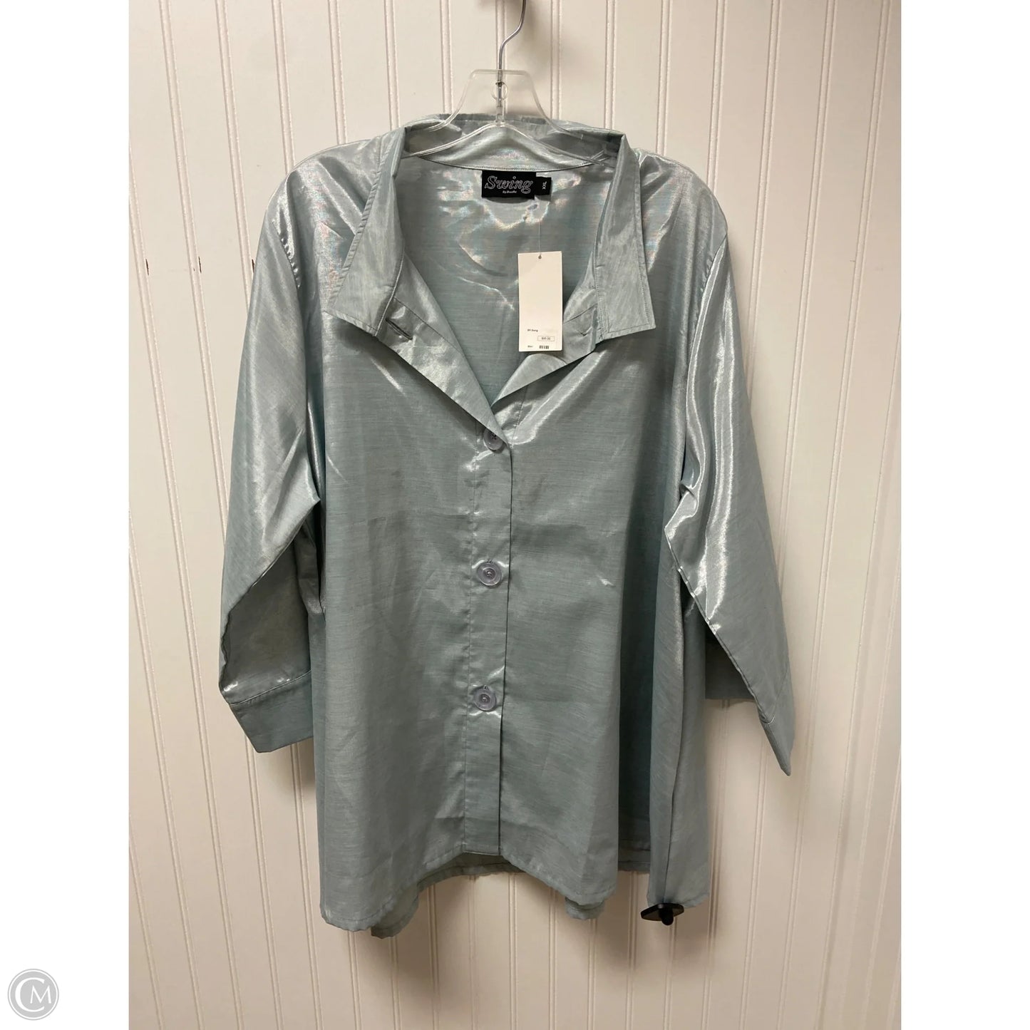 Top 3/4 Sleeve By Clothes Mentor In Aqua, Size: 2x