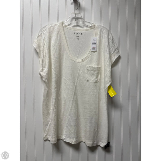 Top Short Sleeve By Loft In Cream, Size: M