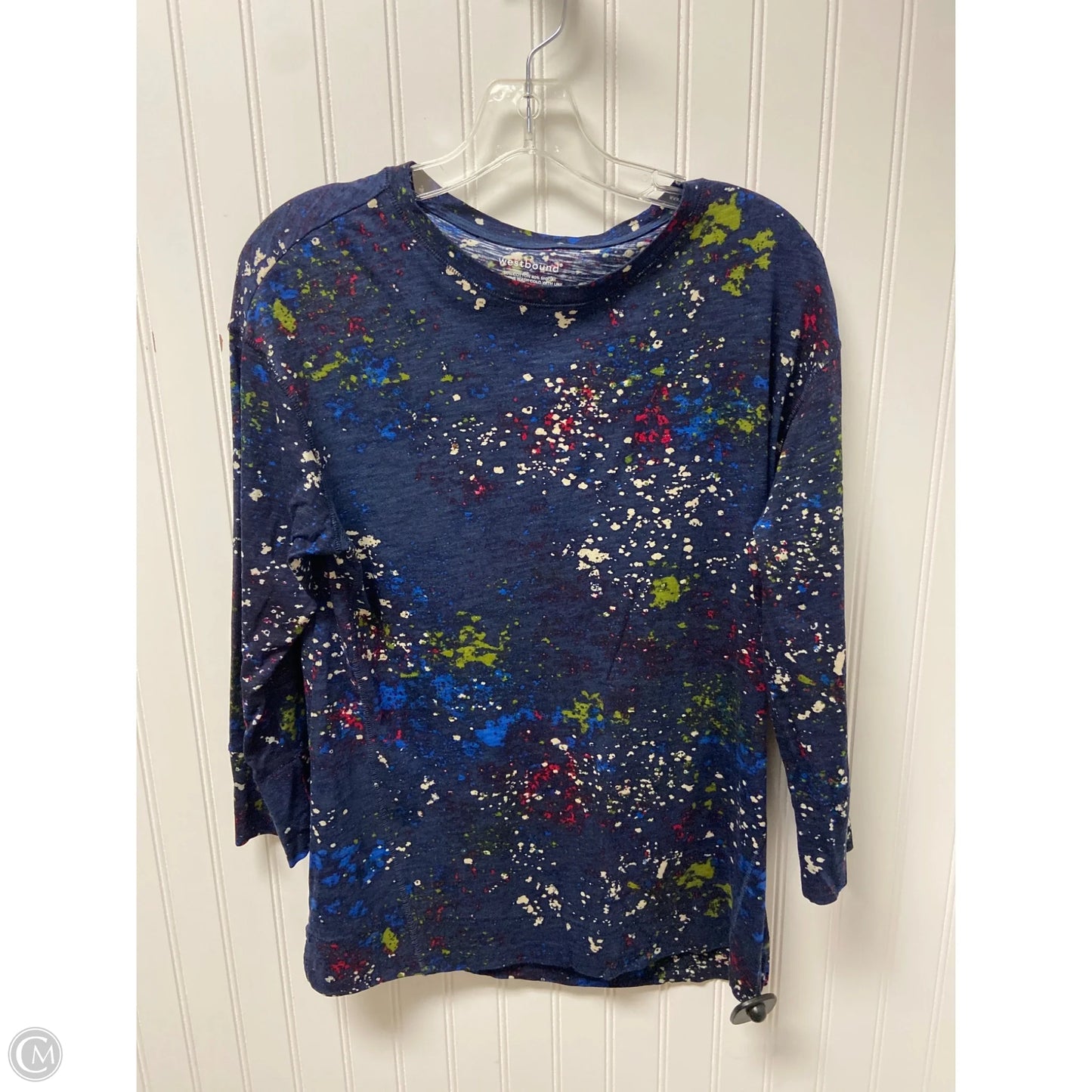 Top Long Sleeve By West Bound In Blue, Size: S