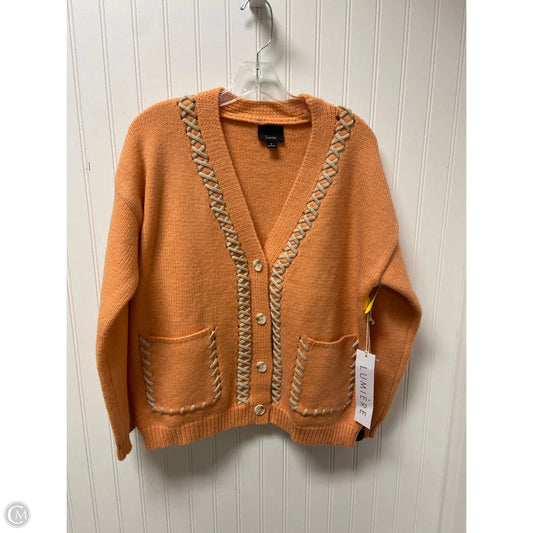 Sweater Cardigan By Lumiere In Orange, Size: S