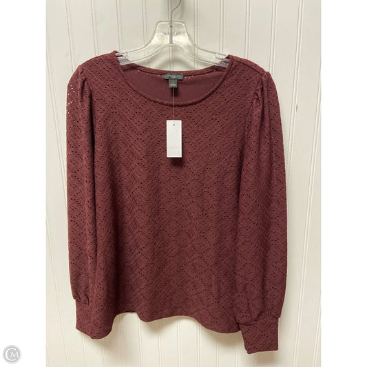 Top Long Sleeve By Ann Taylor In Maroon, Size: S