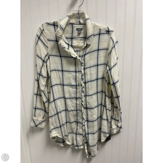 Top Long Sleeve By Aerie In Plaid Pattern, Size: S