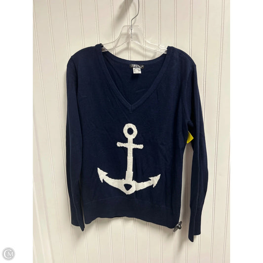 Sweater By Venus In Blue & White, Size: M