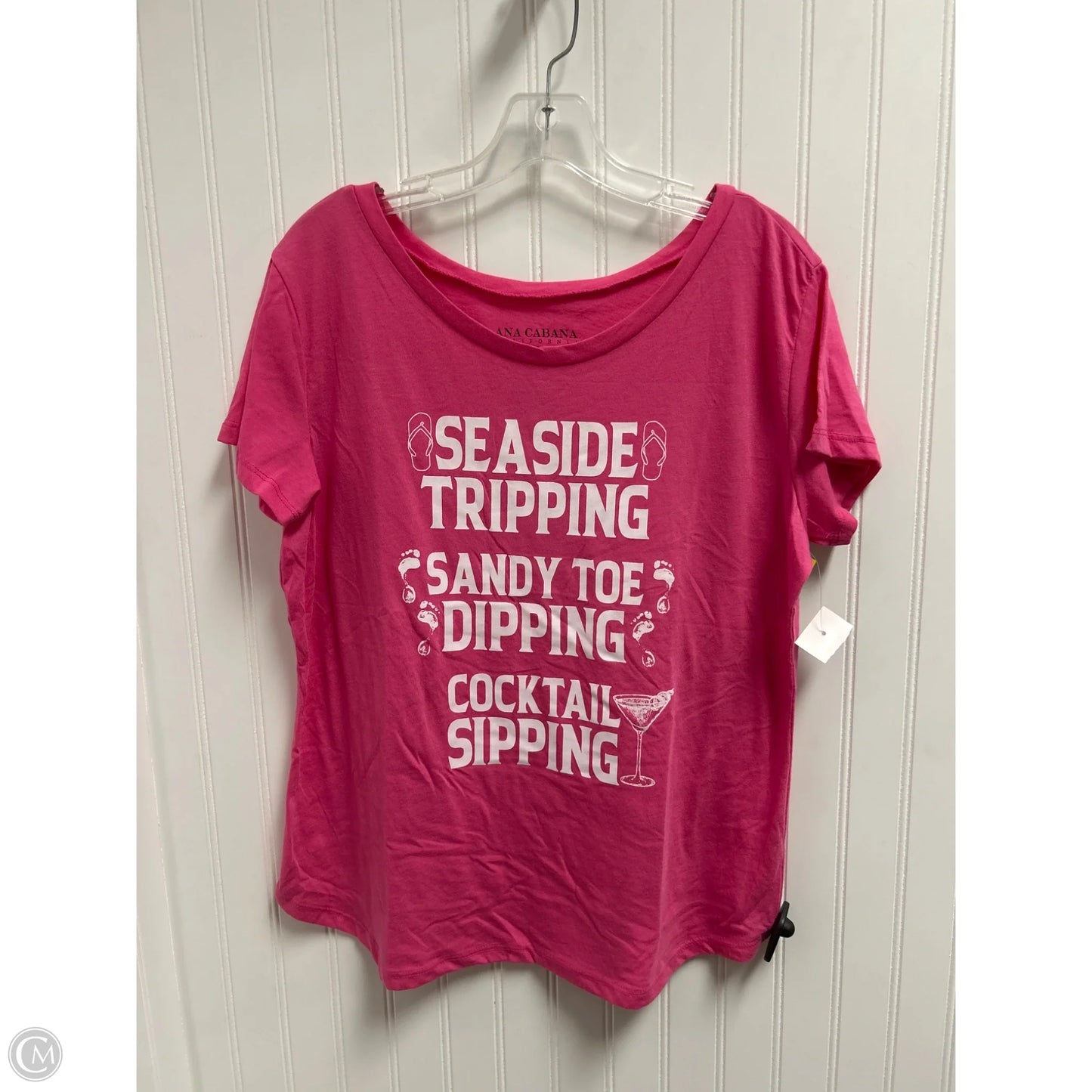 Top Short Sleeve Basic By Clothes Mentor In Pink, Size: L