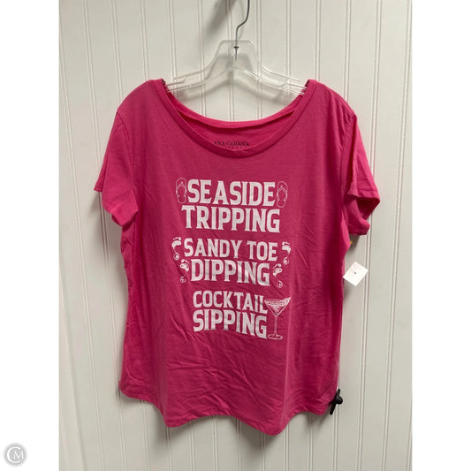 Top Short Sleeve Basic By Clothes Mentor In Pink, Size: L