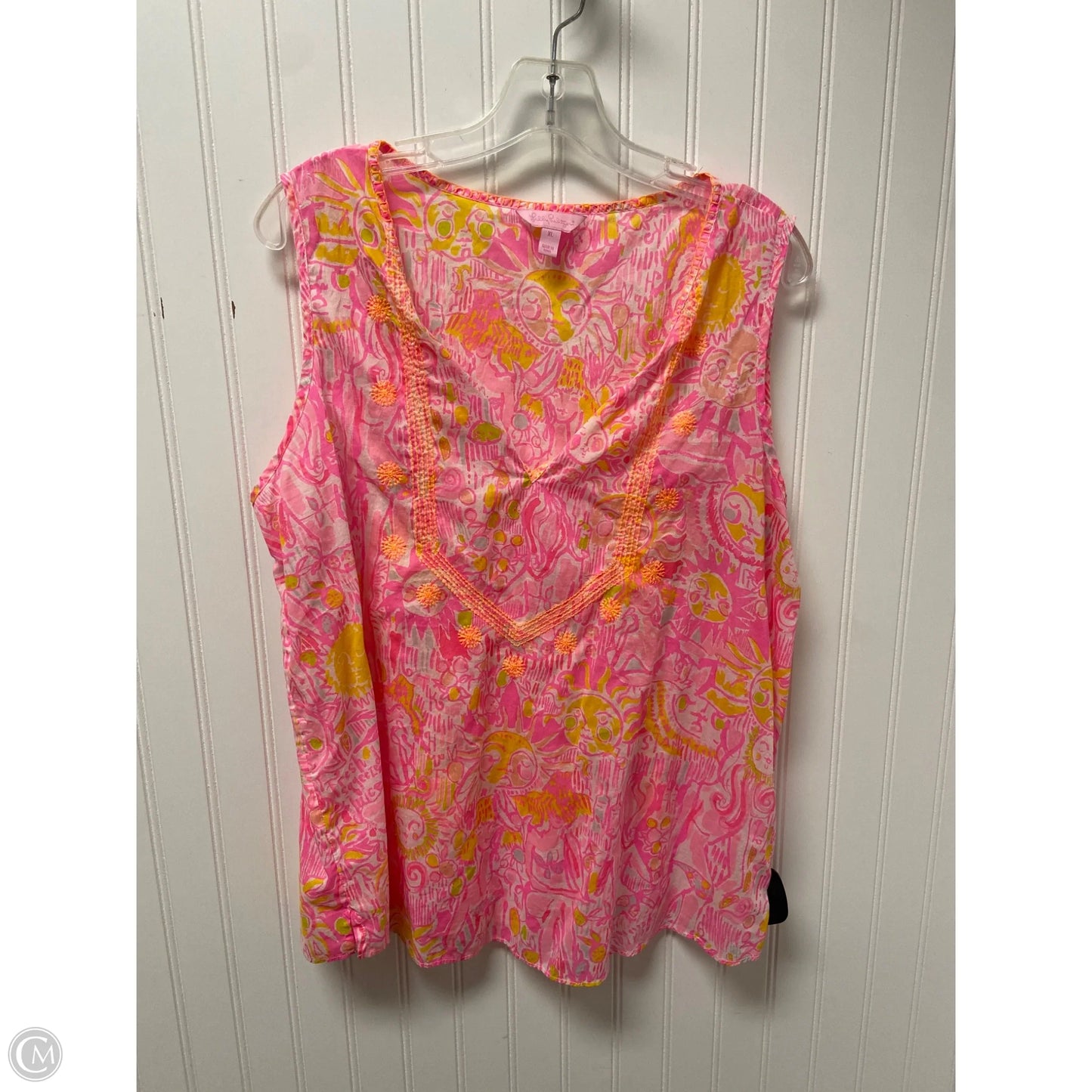 Tank Top Designer By Lilly Pulitzer In Orange & Pink, Size: Xl