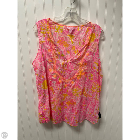 Tank Top Designer By Lilly Pulitzer In Orange & Pink, Size: Xl